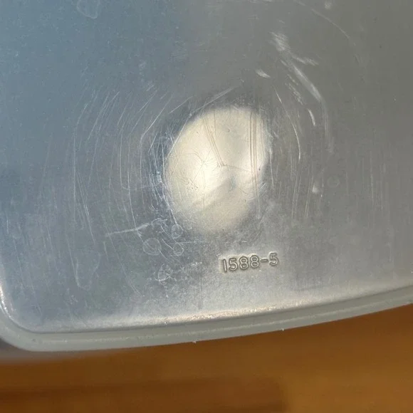 Vintage Tupperware Store N Pour Cereal Keeper Blue Flip Top Pour Clear Container - Picture 4 of 10